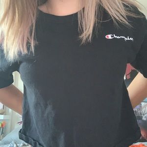 champion black crop top!